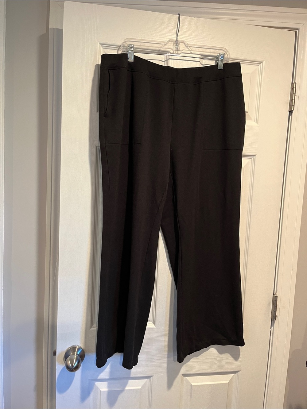 Classic Black. Fleece  Pull-On Women's Pants w pockets
